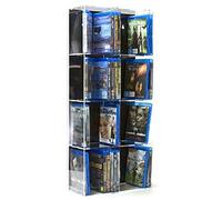 SORA Scaffale porta Blu-ray in acrilico 33,5 x 75 cm con pannello posteriore nero