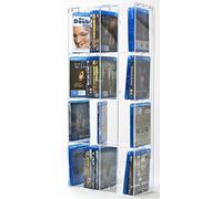 SORA Scaffale Blu-ray Acrilico con Retro Trasparente fino 84 Custodie Blu-ray