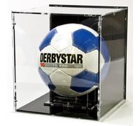 Sora Vetrina espositiva per palloni da Calcio con Base Nera e Pannello Posteriore Nero