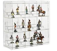 Sora - Vetrina per statuine da collezione, colore pannello posteriore: Trasparente