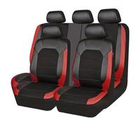SORAD Pelle PU Copri-Sedile Set Completo per Fiat Doblo II 2010-2020 2021 2022 2023, Coprisedili per Auto in Pelle a 5 Posti Antiscivolo 9 pcs Pelle Auto Set Coprisedili,Red