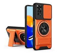 SORAKA Custodia per Xiaomi Redmi Note 11S 4G con supporto,Finestra scorrevole di protezione delle lenti,Cover a doppio strato in PC e TPU compatibile con supporto magnetico per telefono da auto