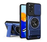 SORAKA Custodia per Xiaomi Redmi Note 11S 4G con supporto,Finestra scorrevole di protezione delle lenti,Cover a doppio strato in PC e TPU compatibile con supporto magnetico per telefono da auto