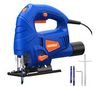 SORAKO Jigsaw, 5.0Amp Jig Saw Tool Corded Electric Power Cutter,800-3000 SPM Jig Saw, 6 Variable Speed, 0°-45° Bevel Cutting, 4 Orbital Sets, for Woodworking with 2PCS Blades & Scale Ruler