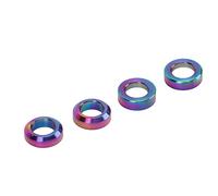 Sorandy 4pcs Bici per Pinatore Freno in Lega di Titanio, Rondella di Pinza per Freno per Mountain Bike Convessa Convessa, Ruggine Leggera Resistente alla Finitura Raffinata Guida Migliorata (Color)