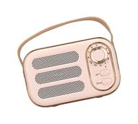 Sorandy Altoparlante Bluetooth Wireless Vintage Suono HiFi Stereo Portatile per Viaggi Domestici, Altoparlante retrò in Plastica da 1,77 Pollici 3 W per gli Appassionati di Musica (PINK)