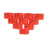 Sorandy Anelli per Cosce di Pollame Durevoli Fasce Numerate in Plastica da 100 Pezzi Facili da Usare per Polli Anatre e Oche 16 Mm Multicolore (Rosso)