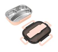 Sorandy Bento Box, Portapranzo a 3 Scomparti a Tenuta Stagna, Contenitore per Pasti in Acciaio Inossidabile 304 con Utensili, Ideale per Ufficio, Scuola e attività all'aperto (PINK)