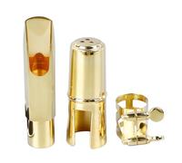 Sorandy Bocchino per Sassofono Contralto, Bocchino per Sax in Mib in Ottone Metallico con Cappuccio e Legatura, Ideale per Professionisti del Sassofono Principianti Band da Performance Sul Palco (6C)