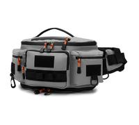 Sorandy Borsa Vita da Pesca Ad Alta Capacità per Pesca e Outdoor (GREY) | Borsa a tracolla convertibile Borsa per attrezzatura in tessuto Oxford con attacchi esterni per pescatori, multitasche