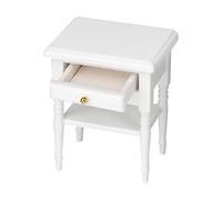 Sorandy Comodino in Legno Bianco Semplice Ed Elegante, Modello Leggero, Mini Camera da Letto, per Mobili Giocattolo
