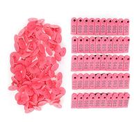 Sorandy Confezione da 100 Etichette Auricolari di Capra, Plastica Atossica, Chiara Identificazione per Animali da Fattoria, Etichette Sicure e Durevoli per la Gestione del Bestiame (Rosa con parole