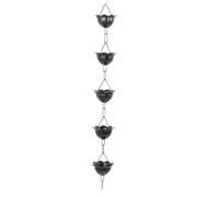 Sorandy Coppa di Fiori Catena, Alluminio Acqua Piovana Ricostituzione, con Grandi Tazze per Grondaie per Pioggia Esterna a Catena Decorativa Catcher di Acqua Decorativa (A)