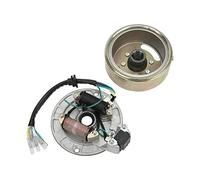 Sorandy Kit Magnete Stator Rotore, Compatibile con Motori a Avviamento a | Parti di accensione di ricambio per gruppo volano con piastra in alluminio con bobina di rame per pit bike, moto da cross,