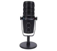 Sorandy Microfono Dinamico Professionale, Microfono a Condensatore ABS in Lega di Alluminio, Cardioide XLR USB con Supporto in Metallo, Manopola Multifunzione Regolabile per Registrazione Dal Vivo,
