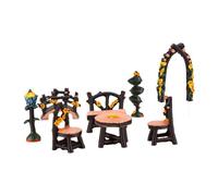 Sorandy Mini Set di Mobili per Giardino delle Fate, Resina Resistente | Design compatto, arredamento colorato, uso interno o esterno, resistente agli agenti atmosferici, versatile
