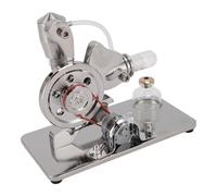 Sorandy Modello di Motore Stirling, Motore CNC in Lega di Alluminio, Display a LED Colorato con Kit di Esperimenti di Fisica, Ideale per l'istruzione, Bambini e Adulti (SILVER)