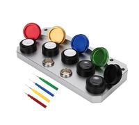 Sorandy Piatto Oliatore per Orologi, Strumento per Immersione Dell'olio per Orologi in Metallo con 5 Tazze e Coperchi (5 oliatore per piatti)