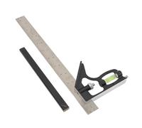Sorandy Quadrato Combinato da 12 Pollici, Resistente |Marcatura di Precisione con Tracciatore e Livella, Versatile Righello in Acciaio Legato per la Lavorazione del Legno e dei Metalli
