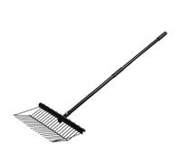 Sorandy Rastrello da Giardino con Manico Regolabile in Metallo | Robusta forcella in metallo, design a 20 denti, lunghezza regolabile, spazio di archiviazione salvaspazio
