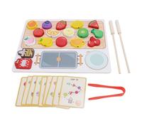 Sorandy Set di Alimenti da Gioco in Legno, Giocattolo Didattico con Forme di Frutta Colorate, Giocattolo Educativo per Bambini per Migliorare la Coordinazione Occhio-mano e le capacità Motorie