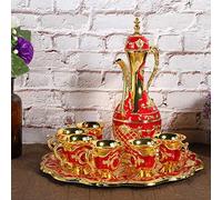 Sorandy Set di Bicchieri per Vino in Metallo in Lega di Zinco di Alta qualità, Semplice Decorazione da Tavolo di Lusso con Vassoio, Perfetto Artigianato Artistico per la Camera da Letto e L'ingresso