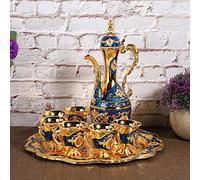 Sorandy Set di Bicchieri per Vino in Metallo in Lega di Zinco di Alta qualità, Semplice Decorazione da Tavolo di Lusso con Vassoio, Perfetto Artigianato Artistico per la Camera da Letto e L'ingresso