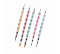 Sorandy Set di Pennelli per Nail Art 5 Pezzi per Uso Professionale e Domestico, Strumento per Manicure in Plastica Resistente per Disegnare e Dipingere