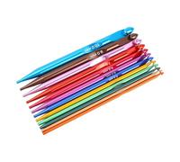 Sorandy Set di Uncinetti Tunisini Intercambiabili da 12 Pezzi, Set di Uncini per Maglieria in Alluminio Anodizzato, Elegante Borsa per gli Amanti Dell'artigianato