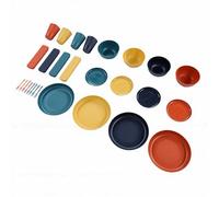 Sorandy Set Stoviglie, Piatti Infrangibili da 44 Pezzi e Ciotole per 4 Persone, con Forchetta Cucchiaio Bacchette e Forchette da Frutta, Ideale per Campeggio Viaggi Picnic Feste in Casa, Lavastoviglie