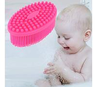 Sorandy Spazzola da Bagno per Bambini in Silicone per Massaggio Sensoriale e Cura del Cuoio Capelluto 12 * 7 * 4 Cm Materiale Morbido Rosa Rosso (Rosso rosato)