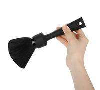 Sorandy Spazzola Professionale per Spolverino Collo Barbiere con Morbida Fibra di Lana Artificiale per la Pulizia dei Capelli - Design Ergonomico, Nera, 21,5 Cm