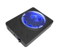 Sorandy Subwoofer Sottile da 10 Pollici 1200 W per Sedile con Amplificatore Integrato e Anello Luminoso a LED, Illuminazione Stabile, Subwoofer Alimentato da Auto con Telecomando (BLUE)