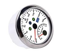 Sorandy Tachimetro GPS 85mm con Alta Precisione ((Bianco CX8202)) | Resistente alle intemperie, basso consumo energetico, ampia applicazione, impermeabile IP67, tensione di funzionamento 9-32 V