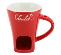 Sorandy Tazza per Sciogliere il Cioccolato Tealight in Ceramica (rosso) | Ceramica per Alimenti, Candele Riscaldate, Scaldaburro in Ceramica, Fonduta di Formaggio, Lavabile in Lavastoviglie,