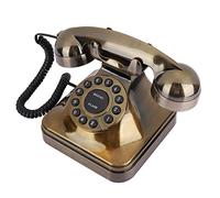 Telefono Fisso da Tavolo - Telefono Antico Vintage Telefono Cablato per Casa Ufficio Hotel Soggiorno Decorazione Telefono da Tavolo Antiquato - Bronzo