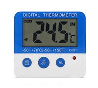 Sorandy Termometro per Interni Ed Esterni, Ampio Display LCD Mini Misuratore Elettronico di Temperatura con Doppia Funzione di Allarme, Ideale per Allevamento di Bestiame, Frigorifero, Congelatore e