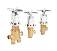 Sorandy Valvola Miscelatrice Acqua in Ottone, Filettatura Maschio G1/2 Valore di Miscelazione Acqua Calda Fredda per Bagno e Vasca con Maniglia in Acciaio Inossidabile Addensato