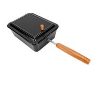 Sorandy Vassoio per Griglia per Popcorn, Macchina per Popcorn in Ferro Premium con Rivestimento Antiaderente e Manico Lungo in Legno per Serate di Cinema in Campeggio