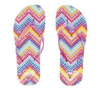 Sorbetto Infradito da donna alla moda, comode per la spiaggia e il tempo libero, Zigzag multicolore, Taglia 40-41