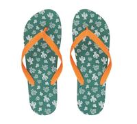 Sorbetto Infradito da uomo moderni/comode ciabatte da mare per spiaggia e tempo libero, Verde/Arancione Cactus, taglia 42-43