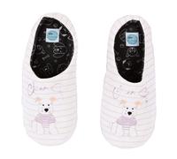 Sorbetto Pantofole comode da donna, pratiche pantofole per interni dal design alla moda, Bianco Grigio con Cane, 40/41 EU