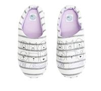 Sorbetto Pantofole comode da donna, pratiche pantofole per interni dal design alla moda, Bianco Viola con i cani, 36/37 EU