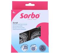 Sorbo Confezione da 4 pagliette in acciaio inox, resistenti e durevoli per lavori di pulizia difficili, perfette per pentole, padelle, barbecue e forni