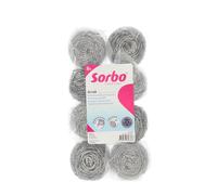 Sorbo RVS - Set di 8 spugne in acciaio inox da 40 g, extra forti e durevoli, per padelle, barbecue, forno, fornelli, spugne abrasive in metallo per pulizia intensiva