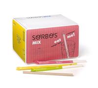 Sorbos - Cannucce commestibili gusti assortiti (cioccolato, lime, limone e fragola). Sostenibile, confezionato singolarmente, senza allergeni, senza glutine, 100% biodegradabile (confezione da 200)