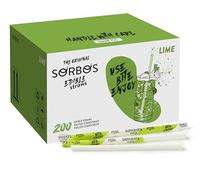 Sorbos - Cannucce commestibili gusti lime. Sostenibile, confezionato singolarmente, senza allergeni, senza glutine, 100% biodegradabile (confezione da 200)