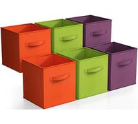 Sorbus® Contenitori cubici da 28 cm, confezione da 6, pieghevoli, rettangolari, ideali per asilo, sala giochi, armadio, organizzazione domestica (multicolore, viola, verde, arancione)