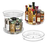 Sorbus Lazy Susan Organizer Set | Lazy Susan for Refrigerator Organizing | Rotating Lazy Susan Turntable for Fridge, Pantry, Makeup, Set Includes 3 Lazy Susans 1 Two Tier, 1 Flat, & 1 Tall