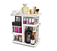 Sorbus Organizer per cosmetici a 360°, in legno, multifunzione, per trucchi, articoli da toeletta e altro ancora, ideale per toeletta, scrivania, bagno, camera da letto, armadio, cucina (legno grigio)